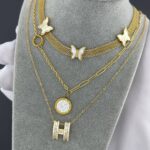 " METULČKI " VERIŽICA, 18K Gold Plated Steel - slika 2