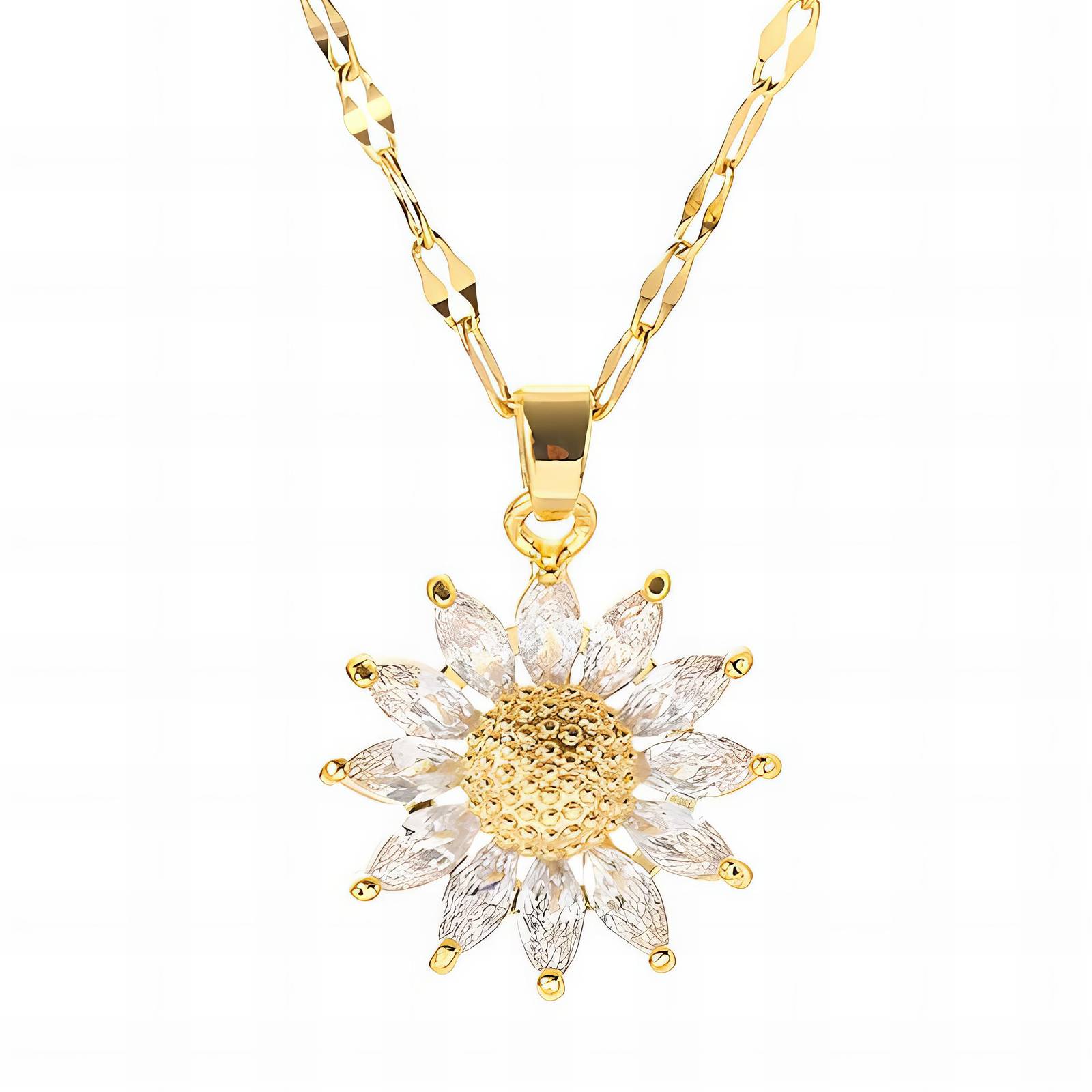 87355-0_232103.jpg "Flower" VERIŽICA, 18K Gold Plated Steel - slika 1